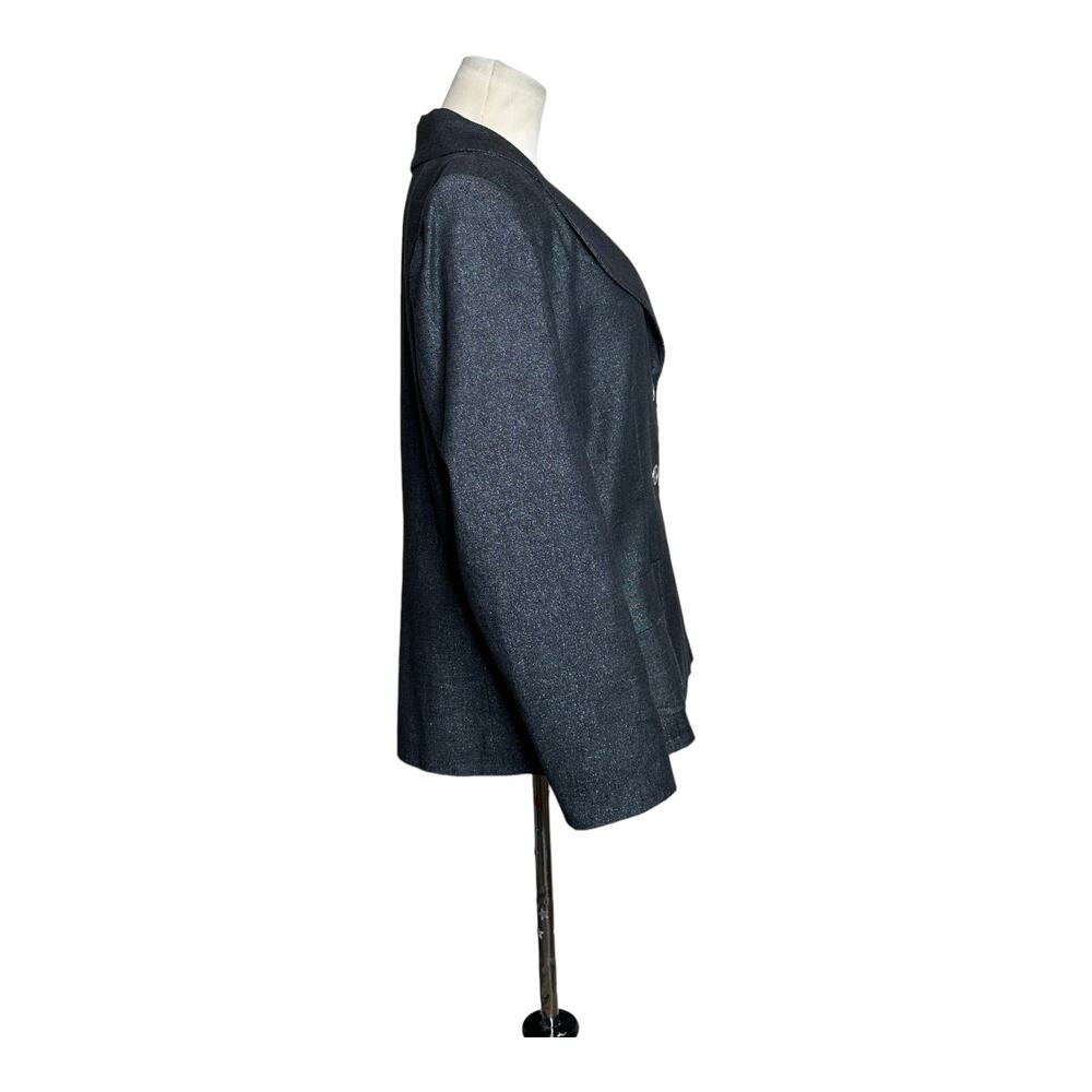 R. Q. T. Gray Shimmer Three Button Lined Blazer S… - image 6